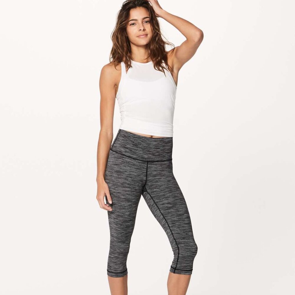 lululemon athletica Black and Gray Cropped Leggings